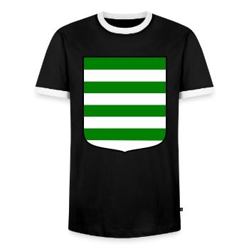 Bajenland - T-shirt contrasté Homme - noir/blanc - Devant - AI Model Female 172 light (172cm) & AI Model Male 178 light (178cm)