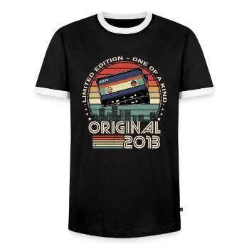 2013 11th Anniversary Limited Edition - Men's Ringer Shirt - black/white - Front - AI Model Female 172 light (172cm) & AI Model Male 178 light (178cm)