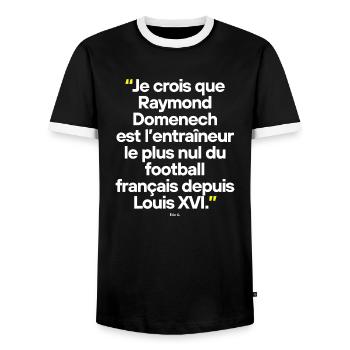 Citation célèbre footballeur - T-shirt contrasté Homme - noir/blanc - Devant - AI Model Female 172 light (172cm) & AI Model Male 178 light (178cm)