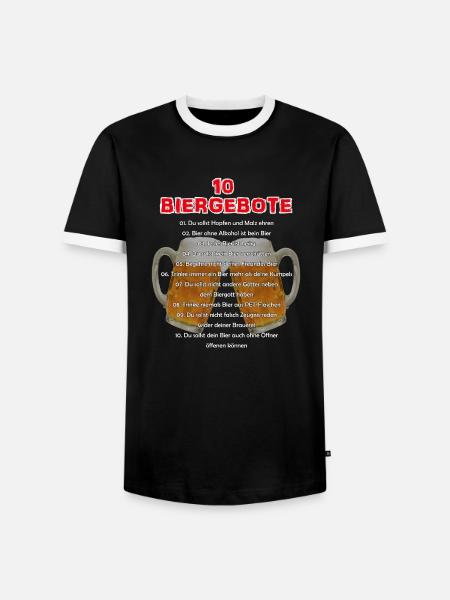 Die 10 Biergebote - Männer Kontrast-T-Shirt - Schwarz/Weiß