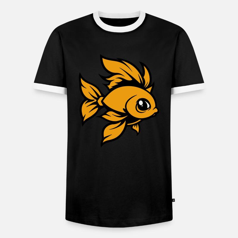 goldfisch fisch comic - Männer Kontrast-T-Shirt - Schwarz/Weiß
