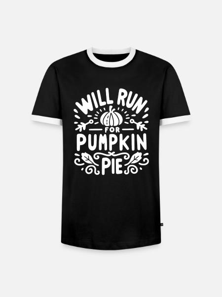 Wird für Kürbiskuchen laufen - Männer Kontrast-T-Shirt - Schwarz/Weiß