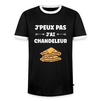 crêpe - T-shirt contrasté Homme - noir/blanc - Devant - AI Model Female 172 light (172cm) & AI Model Male 178 light (178cm)