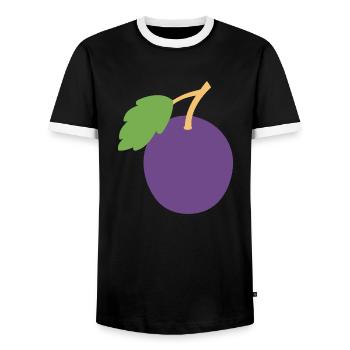 Plum - Men's Ringer Shirt - black/white - Front - AI Model Female 172 light (172cm) & AI Model Male 178 light (178cm)