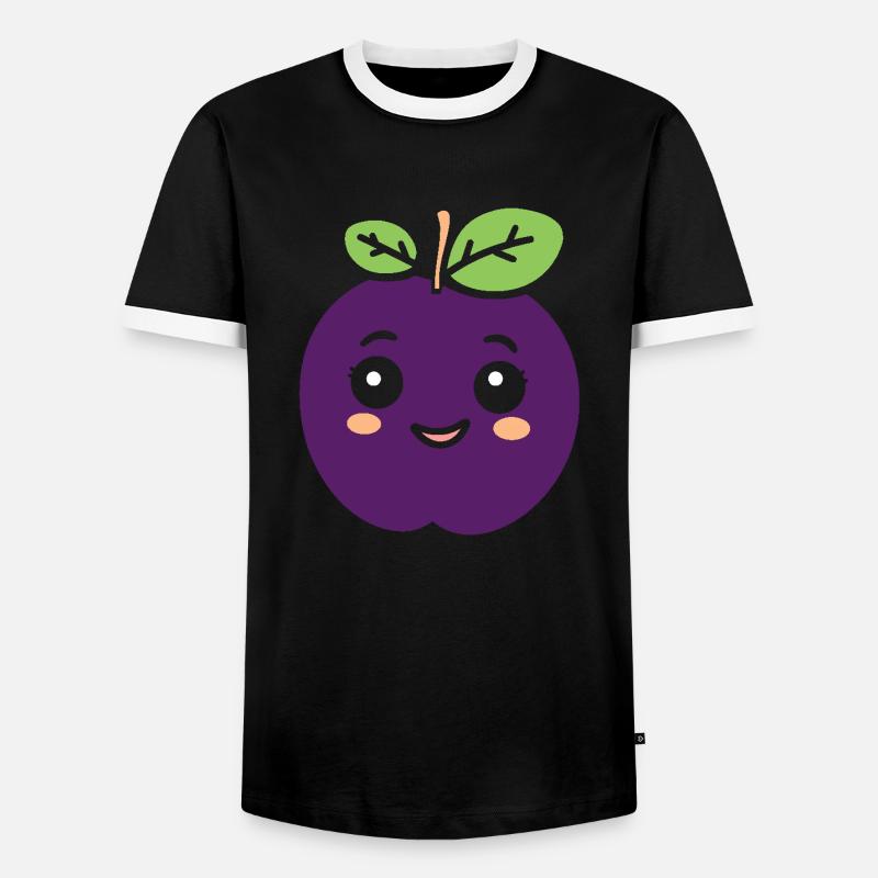 Plum - Men's Ringer Shirt - black/white