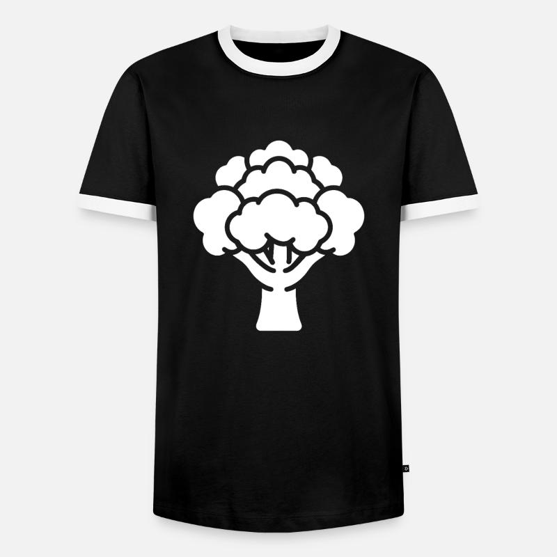 Blumenkohl - Männer Kontrast-T-Shirt - Schwarz/Weiß