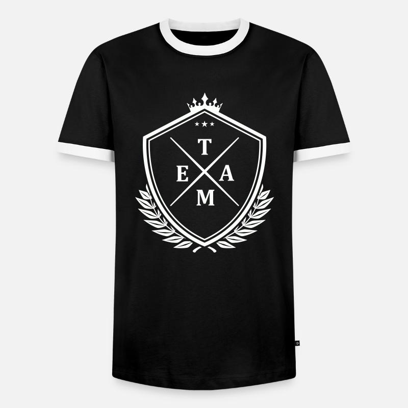 Team Crest - Men's Ringer Shirt - black/white