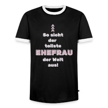 Voilà à quoi ressemble la meilleure épouse du monde ! - T-shirt contrasté Homme - noir/blanc - Devant - AI Model Female 172 light (172cm) & AI Model Male 178 light (178cm)
