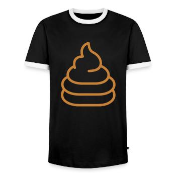 caca - T-shirt contrasté Homme - noir/blanc - Devant - AI Model Female 172 light (172cm) & AI Model Male 178 light (178cm)