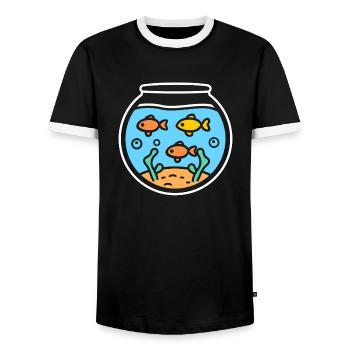 aquarium - T-shirt contrasté Homme - noir/blanc - Devant - AI Model Female 172 light (172cm) & AI Model Male 178 light (178cm)