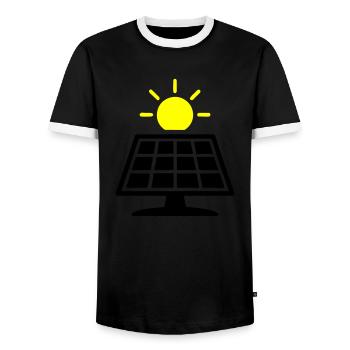 Panneaux solaires du système photovoltaïque - T-shirt contrasté Homme - noir/blanc - Devant - AI Model Female 172 light (172cm) & AI Model Male 178 light (178cm)