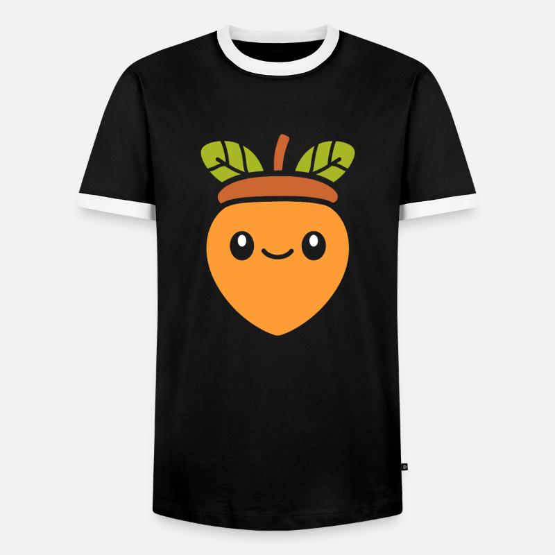 Eiche - Männer Kontrast-T-Shirt - Schwarz/Weiß