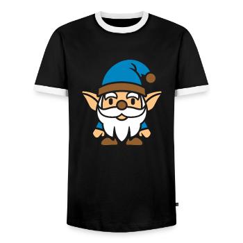 dwarf - Men's Ringer Shirt - black/white - Front - AI Model Female 172 light (172cm) & AI Model Male 178 light (178cm)