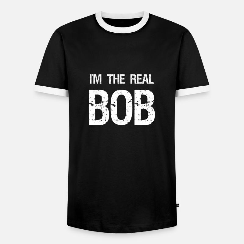 Ich bin der echte Bob - Männer Kontrast-T-Shirt - Schwarz/Weiß
