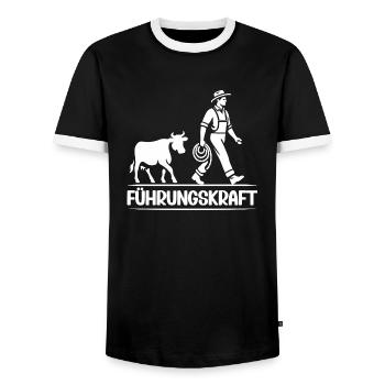 Landwirt Bauer Viehzüchter Milchbauer Geschenkidee - Männer Kontrast-T-Shirt - Schwarz/Weiß - Vorne - AI Model Female 172 light (172cm) & AI Model Male 178 light (178cm)