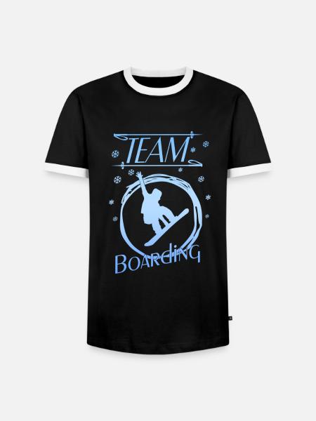 team boarding - Männer Kontrast-T-Shirt - Schwarz/Weiß