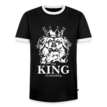 Pékinois Roi de tout Dire Chiens Wilsigns - T-shirt contrasté Homme - noir/blanc - Devant - AI Model Female 172 light (172cm) & AI Model Male 178 light (178cm)