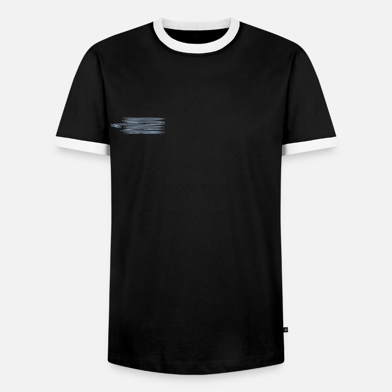Muay Thai Script - Men's Ringer Shirt - black/white
