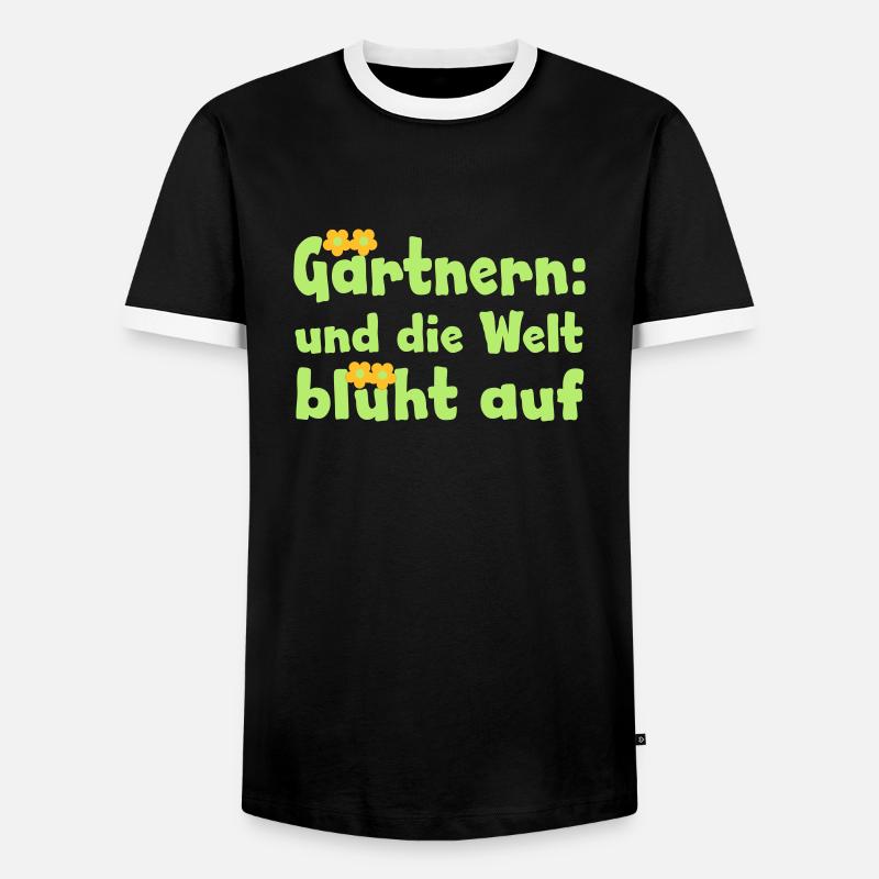 Garten - Männer Kontrast-T-Shirt - Schwarz/Weiß