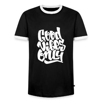 Paroles cool - T-shirt contrasté Homme - noir/blanc - Devant - AI Model Female 172 light (172cm) & AI Model Male 178 light (178cm)