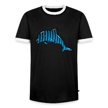 Delfin cute sea design - Men's Ringer Shirt - black/white - Front - AI Model Female 172 light (172cm) & AI Model Male 178 light (178cm)