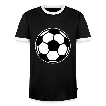 soccer football ball - T-shirt contrasté Homme - noir/blanc - Devant - AI Model Female 172 light (172cm) & AI Model Male 178 light (178cm)