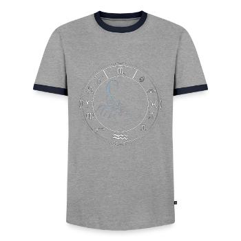 Sternzeichen Skorpion - Männer Kontrast-T-Shirt - Grau/Navy  - Vorne - AI Model Female 172 light (172cm) & AI Model Male 178 light (178cm)