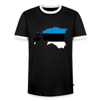 Estland - Männer Kontrast-T-Shirt - Schwarz/Weiß - Vorne - AI Model Female 172 light (172cm) & AI Model Male 178 light (178cm)