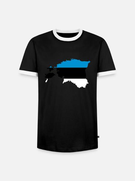Estland - Männer Kontrast-T-Shirt - Schwarz/Weiß