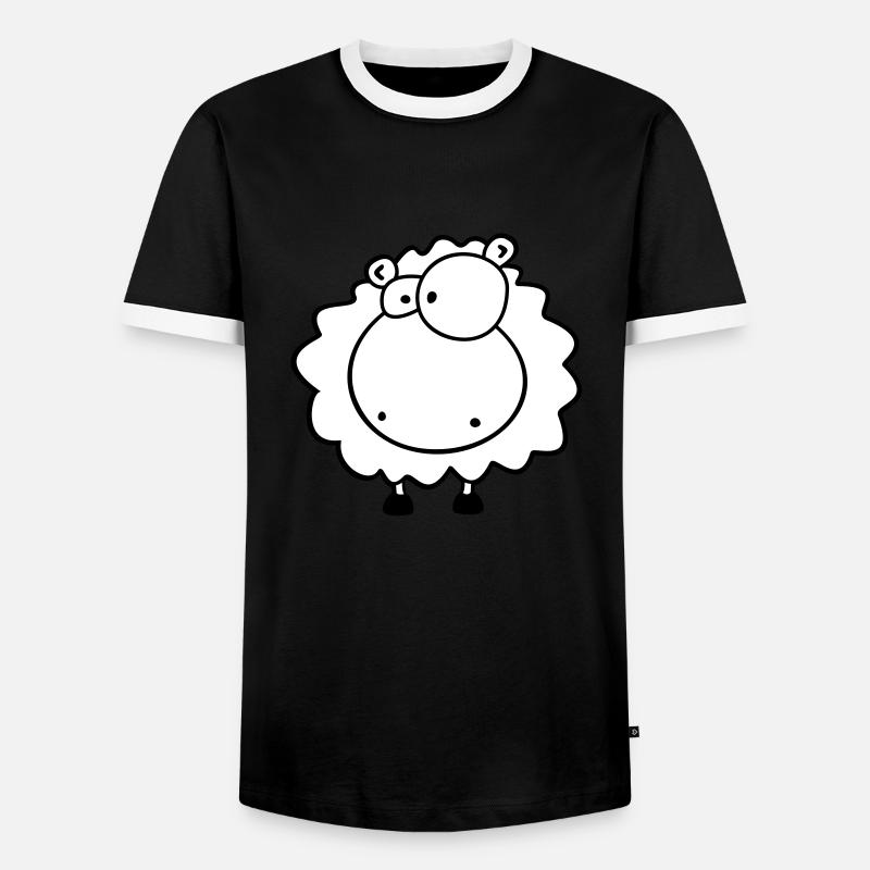 Kleines kuschel Schäfchen - Männer Kontrast-T-Shirt - Schwarz/Weiß