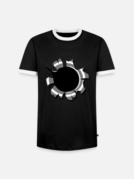 Loch einschuss waffe - Männer Kontrast-T-Shirt - Schwarz/Weiß