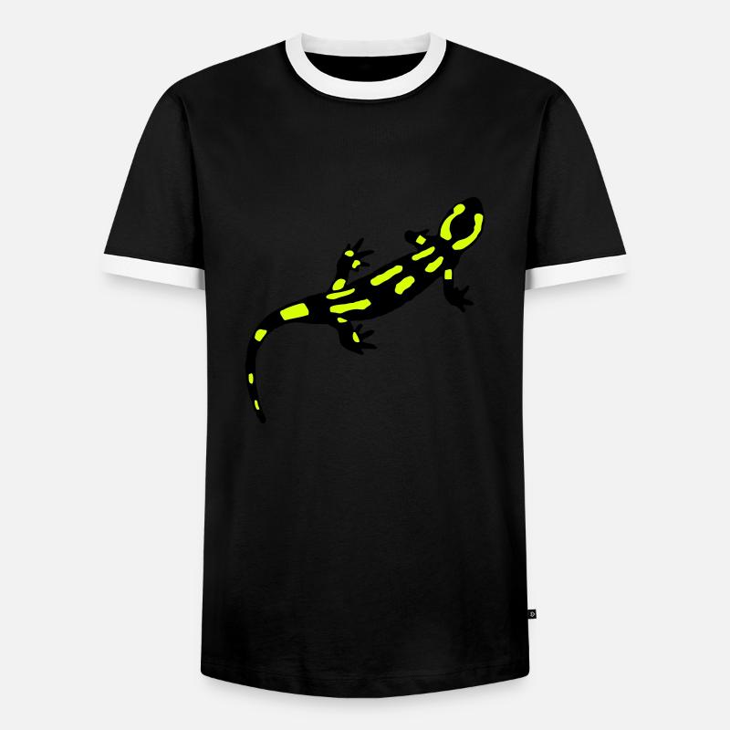 Feuersalamander (gebändert) - Männer Kontrast-T-Shirt - Schwarz/Weiß