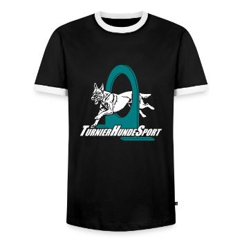 631Turnierhundesport Malinois - Männer Kontrast-T-Shirt - Schwarz/Weiß - Vorne - AI Model Female 172 light (172cm) & AI Model Male 178 light (178cm)