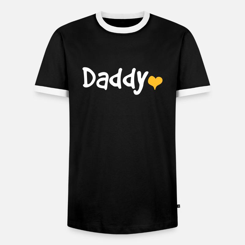 Daddy with Heart - Men's Ringer Shirt - black/white