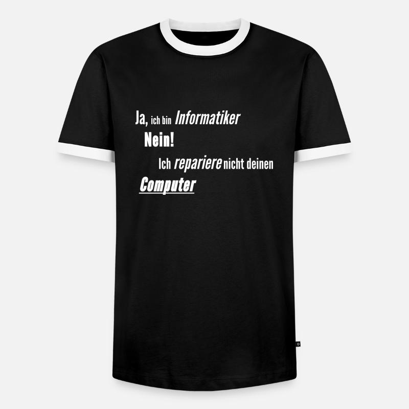 Informatiker Computer kaputt - Männer Kontrast-T-Shirt - Schwarz/Weiß