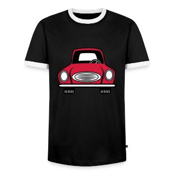 Véhicule de voiture voiture grill - T-shirt contrasté Homme - noir/blanc - Devant - AI Model Female 172 light (172cm) & AI Model Male 178 light (178cm)