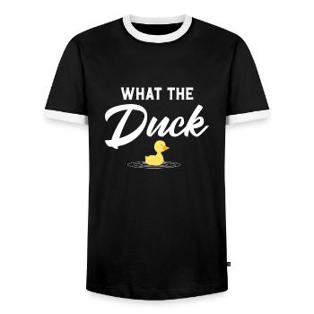 Ce que le canard - T-shirt contrasté Homme - noir/blanc - Devant - AI Model Female 172 light (172cm) & AI Model Male 178 light (178cm)