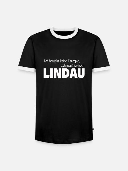 Therapie LINDAU - Männer Kontrast-T-Shirt - Schwarz/Weiß