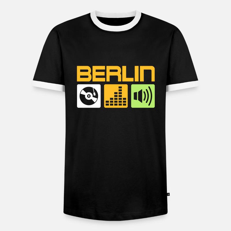 Berlin DJ - Men's Ringer Shirt - black/white