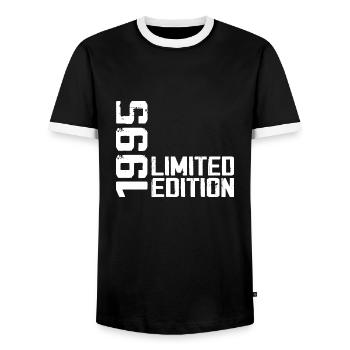 Legendary Since 1995 Birthday Gift 1995 - Men's Ringer Shirt - black/white - Front - AI Model Female 172 light (172cm) & AI Model Male 178 light (178cm)