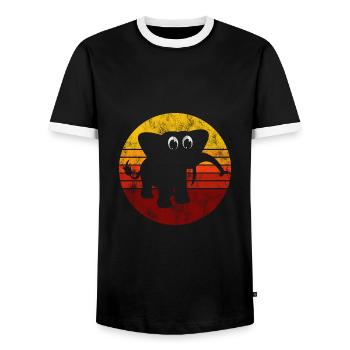 Eléphant éléphant pour enfants - T-shirt contrasté Homme - noir/blanc - Devant - AI Model Female 172 light (172cm) & AI Model Male 178 light (178cm)