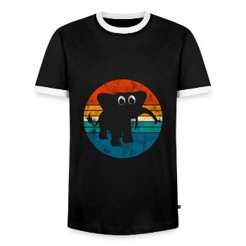 Eléphant éléphant pour enfants - T-shirt contrasté Homme - noir/blanc - Devant - AI Model Female 172 light (172cm) & AI Model Male 178 light (178cm)