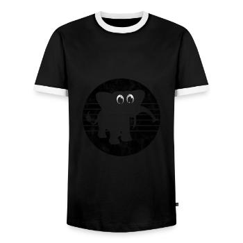 Eléphant éléphant pour enfants - T-shirt contrasté Homme - noir/blanc - Devant - AI Model Female 172 light (172cm) & AI Model Male 178 light (178cm)