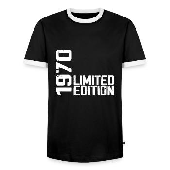 Legendär seit 1970 Geburtstagsgeschenk 1970 - Männer Kontrast-T-Shirt - Schwarz/Weiß - Vorne - AI Model Female 172 light (172cm) & AI Model Male 178 light (178cm)