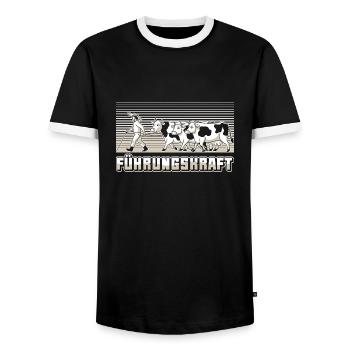 Führungskraft Kühe Landwirt Bauer Geschenkidee - Männer Kontrast-T-Shirt - Schwarz/Weiß - Vorne - AI Model Female 172 light (172cm) & AI Model Male 178 light (178cm)