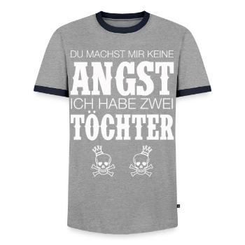 MUTTER VATER VON TÖCHTERN MOM DAD SPRÜCHE GESCHENK - Männer Kontrast-T-Shirt - Grau/Navy  - Vorne - AI Model Female 172 light (172cm) & AI Model Male 178 light (178cm)