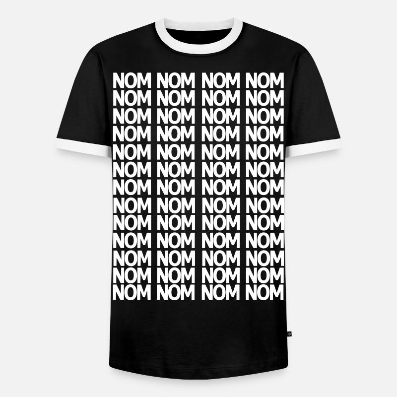 Nom Nom Nom - Männer Kontrast-T-Shirt - Schwarz/Weiß