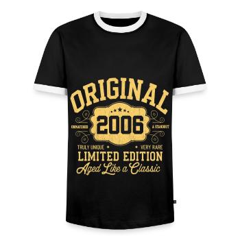 Original 2006 - 18e anniversaire Édition classique - T-shirt contrasté Homme - noir/blanc - Devant - AI Model Female 172 light (172cm) & AI Model Male 178 light (178cm)