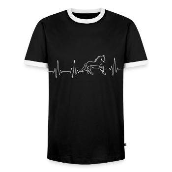 cheval cadeau de battement de coeur équitation pour fille de cheval - T-shirt contrasté Homme - noir/blanc - Devant - AI Model Female 172 light (172cm) & AI Model Male 178 light (178cm)