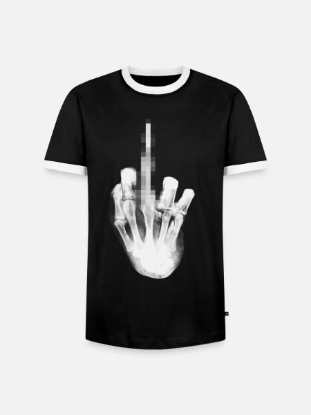 Fuck you - Männer Kontrast-T-Shirt - Schwarz/Weiß